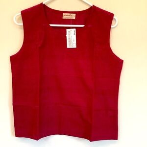 Red sleeveless, large top
